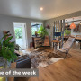 Open plan entranceway and living area featuring walls painted in Resene Half Pravda and ceiling in White