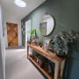 Hallway in Resene Rivergum with ceiling in white