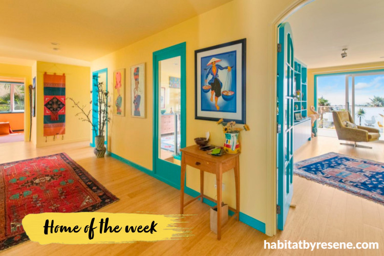 Hallway featuring yelllow Resene Sweet Corn