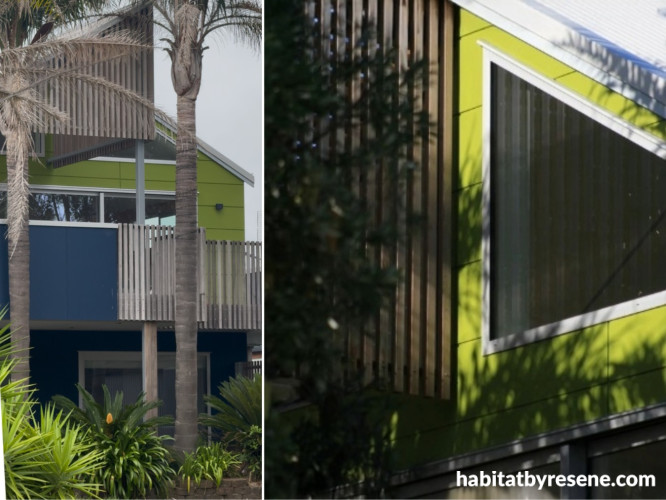 Exterior painted in Resene Pacifika and Resene Midnight