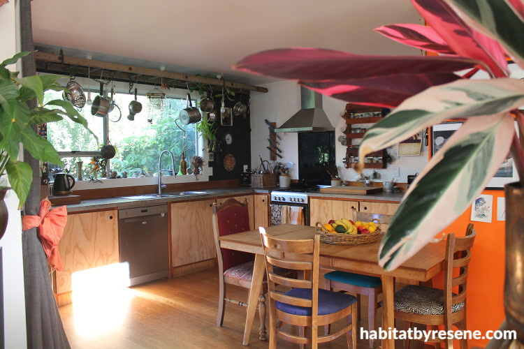 Bold orange and white kitchen featuring Resene Jaguar and Daredevil