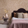 Pinky brown bedroom featuring painted brushstroke texture wall