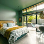 Bedroom featuring walls and ceiling in Resene Rivergum