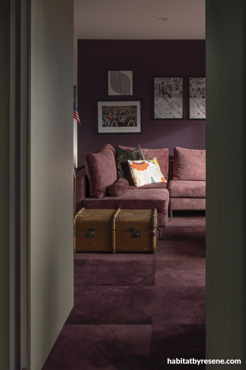 Red living room