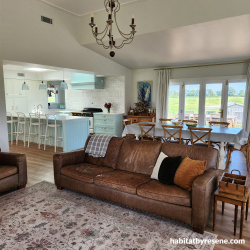 Living room featuring neutral walls in Resene Sea Fog