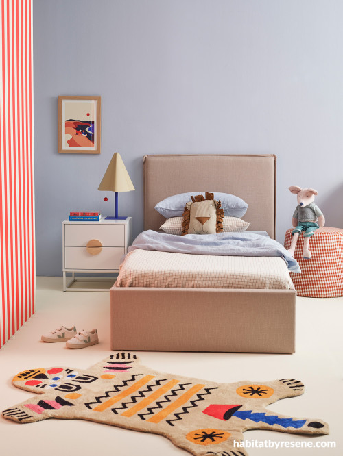 Kid's room featuring pale blue Resene Oxygen