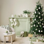 Christmas living area featuring soft green Resene tones