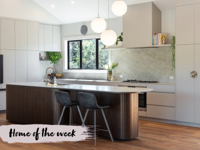 Warm neutrals and blush hues bring this Oratia home to life Warm neutrals and blush hues bring this Oratia home to life